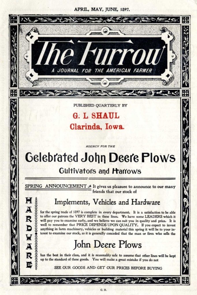 early example of content writing from John Deere's The Furrow