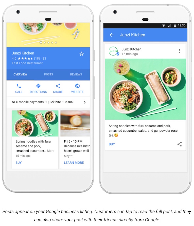 What Does a Google Post Look Like (Mobile Version)